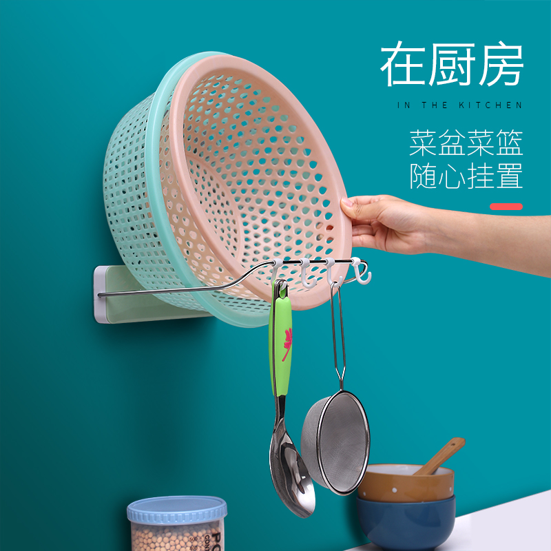 脸盆架壁挂卫生间浴室置物盆子收纳厕所洗手间免打孔放洗脸盆架子 - 图1