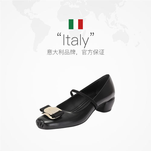 【自营】FERRAGAMO/菲拉格慕女士松紧绑带粗跟高跟鞋皮鞋 0785331 - 图2