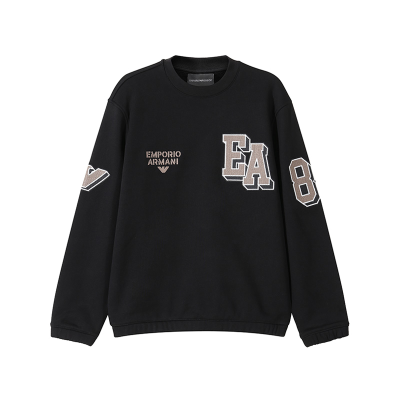 【自营】EA阿玛尼 男士棉质圆领长袖卫衣运动衫 6R1MG4 1JWPZ套头 - 图1