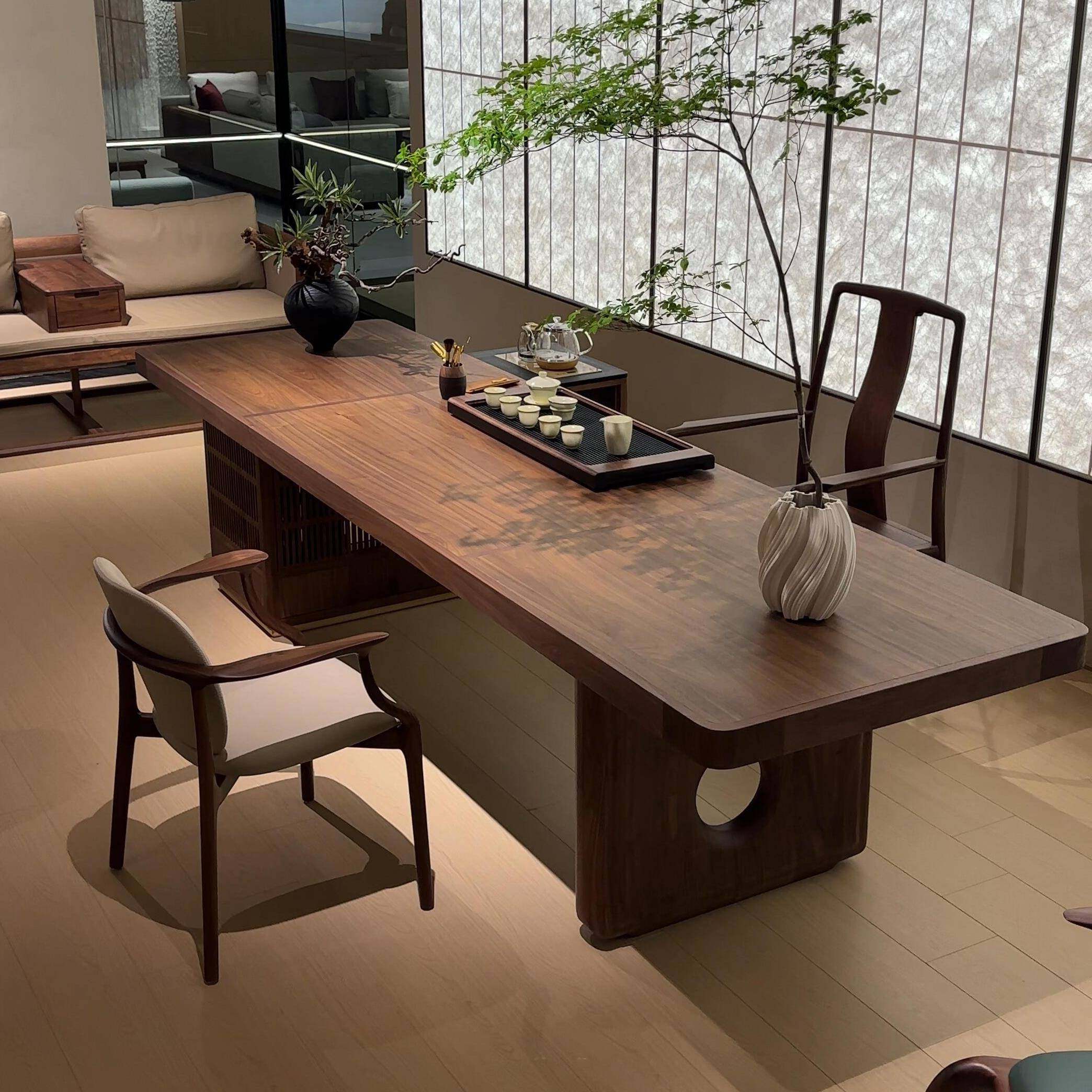 新中式茶桌北美黑胡木茶台实木泡茶桃茶桌轻奢现代高级BNZ办感公,淘宝优惠券,粉丝福利购,淘宝优惠卷