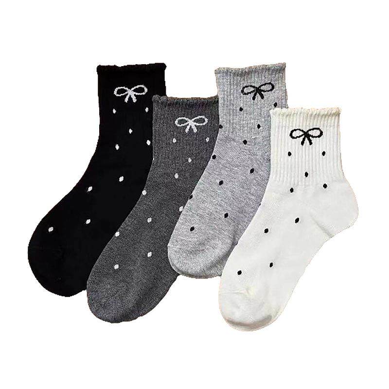 新款ins潮四季秋蝴蝶结波点花边堆堆袜学生日系网红中筒女袜,淘宝优惠券,粉丝福利购,淘宝优惠卷