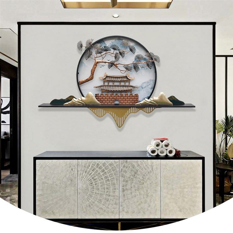 新壁饰创意铁艺山水墙饰玄关装饰挂件客厅背景墙书房立体壁挂,淘宝优惠券,粉丝福利购,淘宝优惠卷