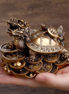 龙龟招财龟母子龟 业礼品 家居客厅摆设客厅酒柜装饰工艺品