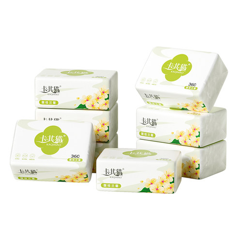 卡其猫馥桂兰馨24包商超同款超韧纸巾抽纸餐巾纸卫生纸家用实惠装 - 图3