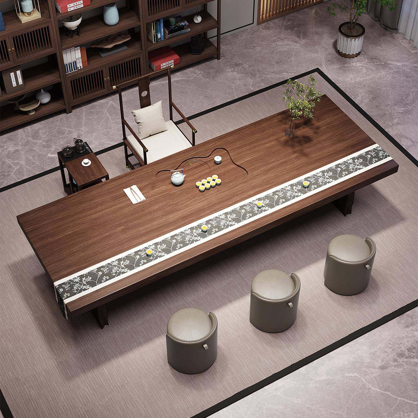 实木茶台茶桌中式大板茶桌泡茶桌椅组合家用办公室禅意茶室,淘宝优惠券,粉丝福利购,淘宝优惠卷