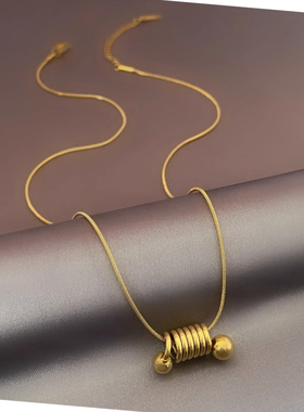 简约轻奢金色弹簧钛钢锁骨链