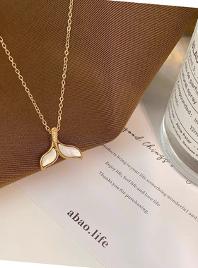新款高级感轻奢金色鱼尾锁骨链
