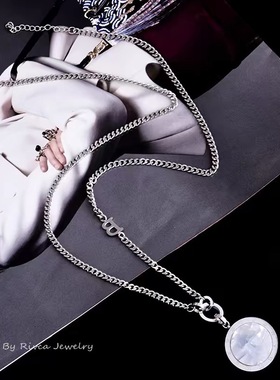 轻奢高级感钛钢四叶草毛衣链小众