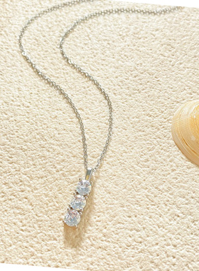 新款轻奢小众三钻锁骨链女项链