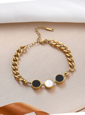 高级感简约复古钛钢转运珠手链