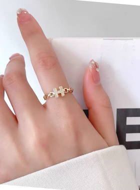 18K电镀H密镶字母轻奢可调节全新