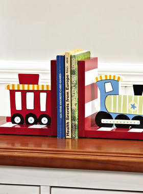 卡通车子装饰书挡书立摆件创意儿童房卧室书房家居饰品书靠摆设品