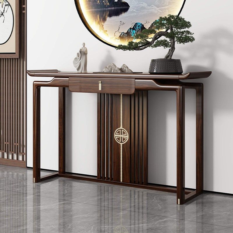 新玄关桌乌金木玄关台客厅入户门供桌靠墙超窄条案实木玄关柜,淘宝优惠券,粉丝福利购,淘宝优惠卷