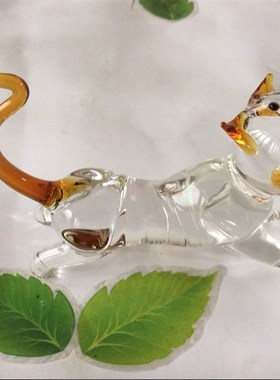 袖珍玻璃十二生肖鼠牛老虎兔龙蛇马羊猴鸡狗猪摆设琉璃工艺品