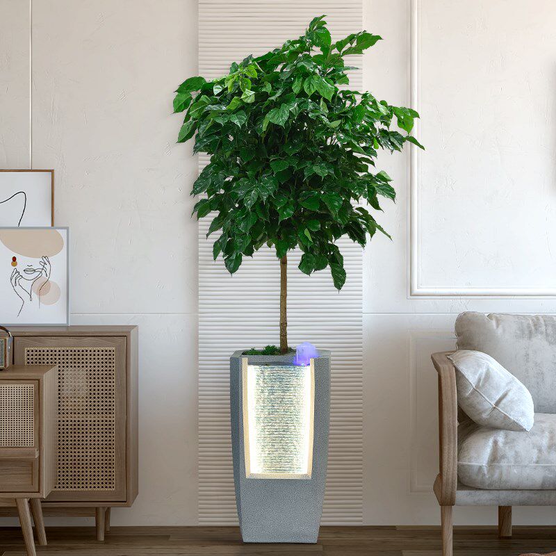 客厅玄关流水喷泉现代家居装饰盆办公室落地盆景循环水,淘宝优惠券,粉丝福利购,淘宝优惠卷