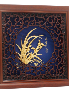立体金箔画兰香怡德 送领导老师时尚家居工艺品兰花商务会议礼品