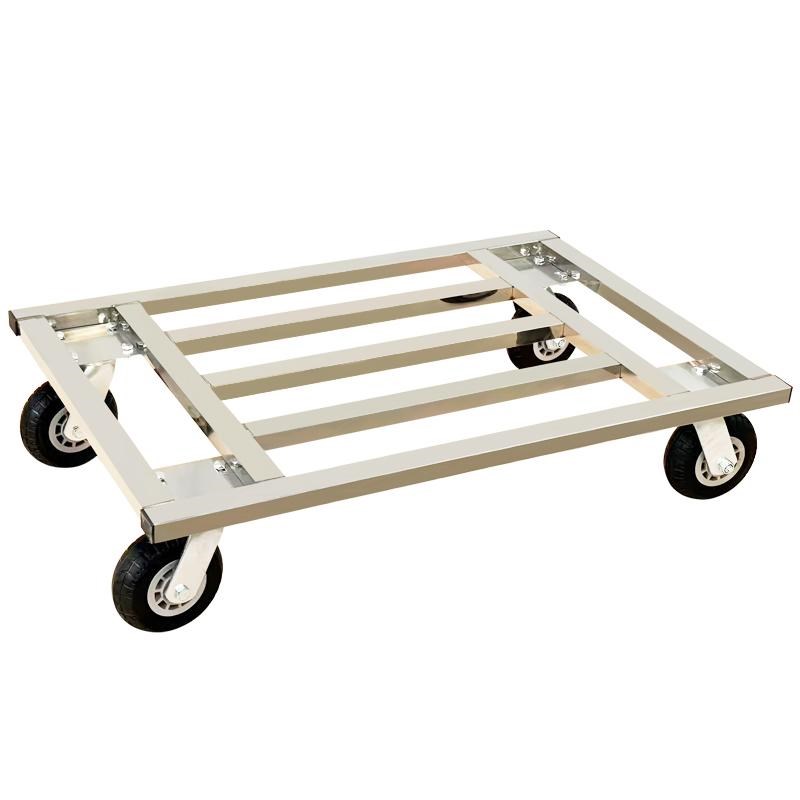 不锈钢平板车方管拉货搬运车重型万向拖车移动工具手推货架车载重 - 图3