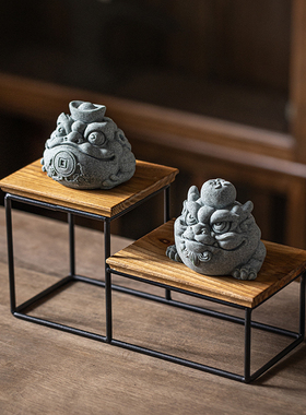 实木铁艺小号博古架子迷你桌面置物架茶几摆件底座工艺礼品摆饰方