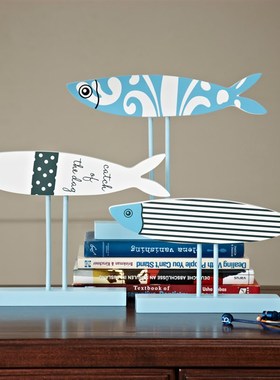 小鱼摆件 美式简约创意摆设 家居样板间装饰品儿童房摆件家居饰品