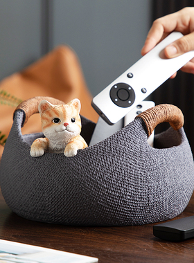慧心巧聚猫咪摆件桌面收纳创意客厅家居装饰品玄关小摆设乔迁礼品