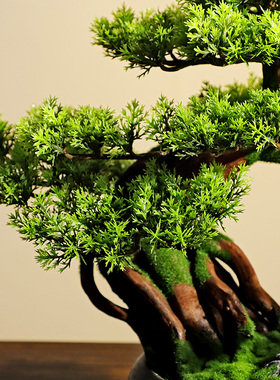 新仿真迎客松盆景绿植装饰品家居室内酒店会所茶空间软装