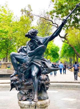 铸铜西方人物雕塑定制玻璃钢捕猎青铜房地产欧式别墅公园景观