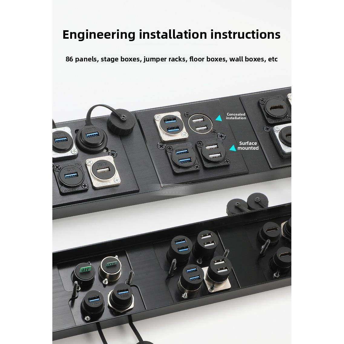 USB2.0打印机数据线扫描仪A口转B插口插座直通免焊D型模块双通AB - 图1