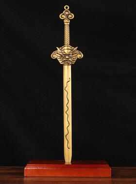 铜剑摆件 铜七星剑挂件 实心铜剑摆件 实心铜斧头 龙头斧头