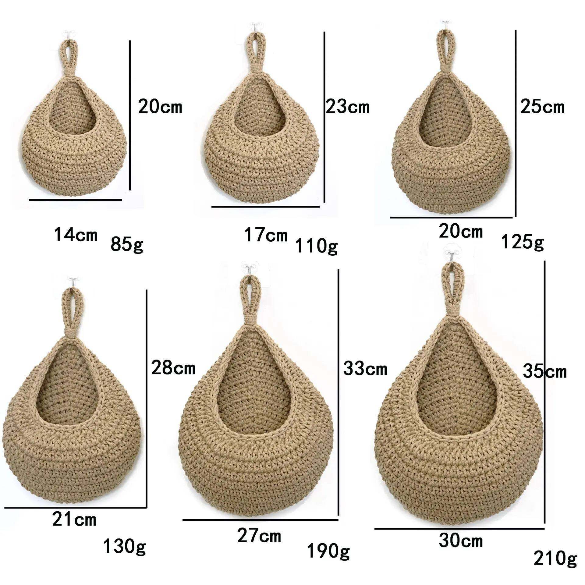 外贸壁挂式编织麻绳蔬菜水果篮厨房挂墙式生姜蒜头储物篮收纳袋,淘宝优惠券,粉丝福利购,淘宝优惠卷