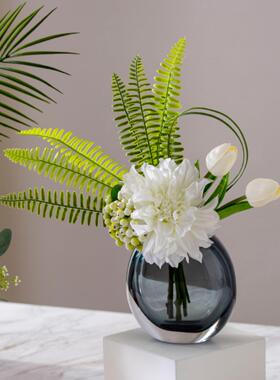 现代玻璃花插20005花束高级感轻奢桌花器餐桌洽谈瓶样房装板饰花