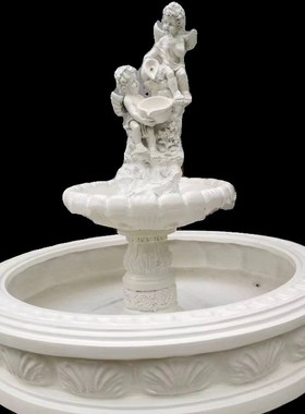 婚礼堂流水喷泉水池天使雕塑室内装饰婚庆道具影楼拍照摆件许愿池