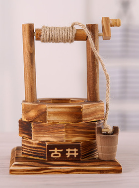谷风车摆件水井推车石磨水车马车工艺品花轿子打谷机复古怀旧模型