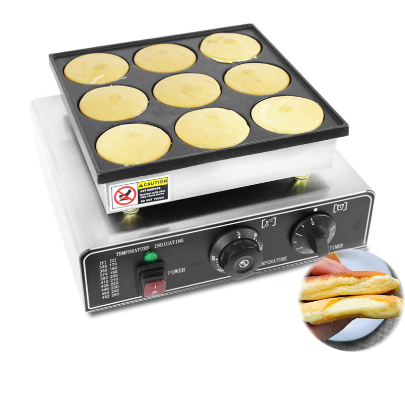 跨境9大孔电热松饼机商用圆形铜锣烧机小吃马卡龙电饼铛华夫饼机,淘宝优惠券,粉丝福利购,淘宝优惠卷