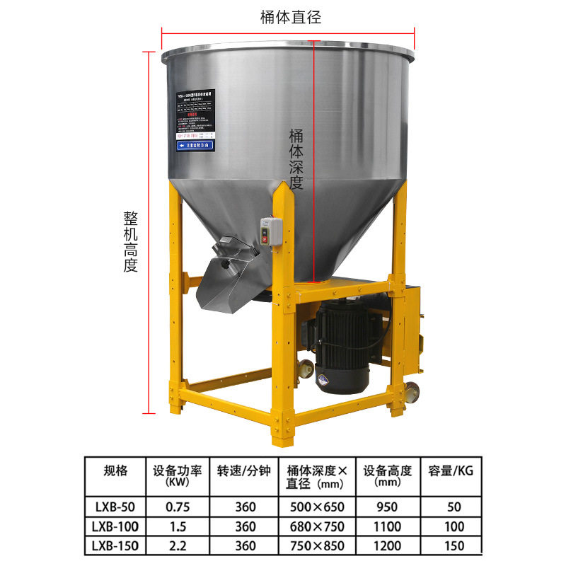 不锈钢立式螺旋拌料机塑料颗粒混合机工业搅拌罐多功能饲料搅拌机,淘宝优惠券,粉丝福利购,淘宝优惠卷