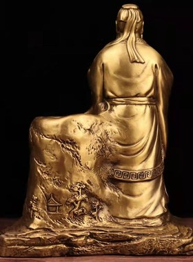 纯铜孔子摆件圣人像孔夫子笔筒家居送老师同学笔筒书桌办公桌摆设