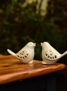 复古铸铁小鸟做旧家居饰品文房摆件纸镇文创窗台花园橱窗装饰包邮