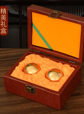 健身球铜球摆件手球圆球中老年人保健球按摩纯铜实心球手把件礼盒