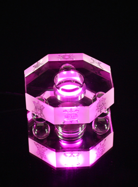 水晶球发光底座客厅玄关办公桌插电七彩变色定色黄光白光炫彩托底