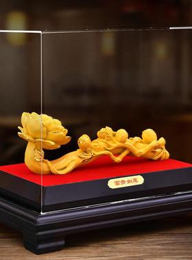 绒沙金如意装饰品摆件工艺品玄关电视柜酒柜招财家居中式开业礼物