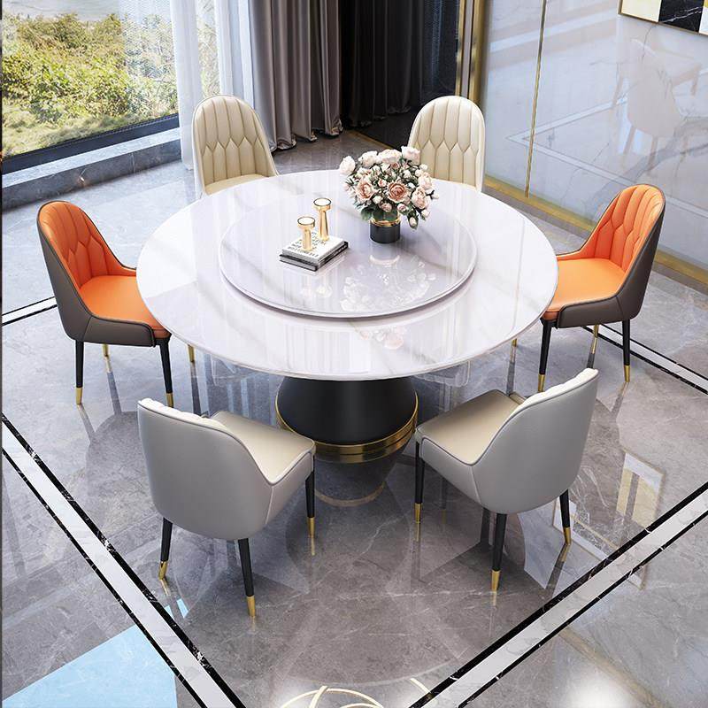 岩板餐桌椅组合轻奢现代简约2025新款酒店家用小户型大圆桌饭桌子,淘宝优惠券,粉丝福利购,淘宝优惠卷