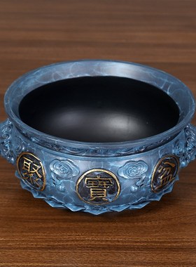 纯铜聚宝盆摆件家居装饰品客厅玄关存钱罐工艺品办公桌开业礼品