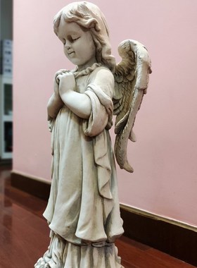 户外庭院花园天使雕塑复古美式田园乡村阳台创意工艺装饰品摆件