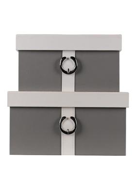 样板房衣帽间皮质锁扣收纳箱储物箱衣柜收纳盒软装装饰品摆件轻奢