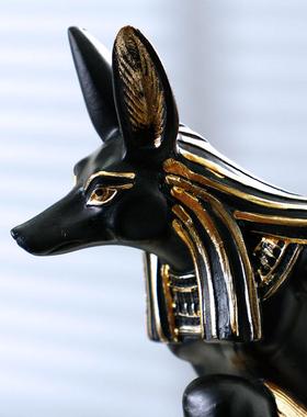 创意轻奢树脂红酒架斜放埃及阿努比斯狗神猫神红酒架摆件酒柜装饰