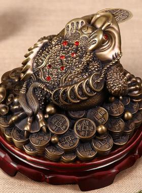 铜金蟾摆件三足蟾蜍店铺开 业礼品纯黄铜招财家居客厅办公室装饰