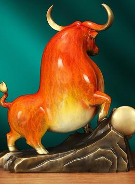 《牛市如虹》铜牛桌摆件 华0尔街金牛牛招财0962办公装饰工艺礼品