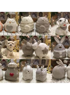 可爱陶瓷存钱罐情侣 创意个性动物生肖摆件储蓄罐 儿童生日礼物