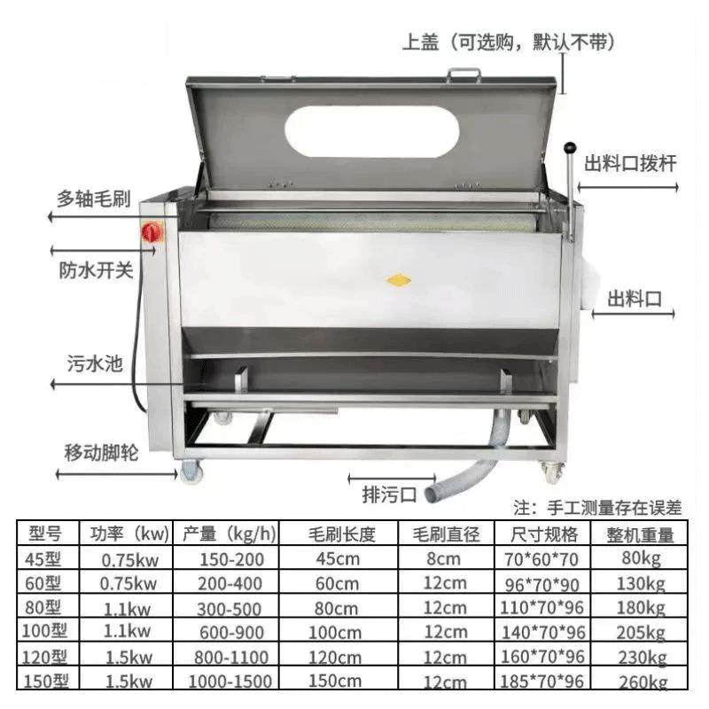 毛辊清洗机土豆莲藕清洗去皮机全自动马蹄魔芋猪蹄毛刷清洗设备,淘宝优惠券,粉丝福利购,淘宝优惠卷