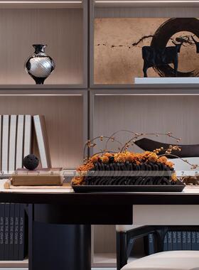 空合售楼处桌面新中式手工艺术花器样板间酒店茶几花艺组合搭摆件