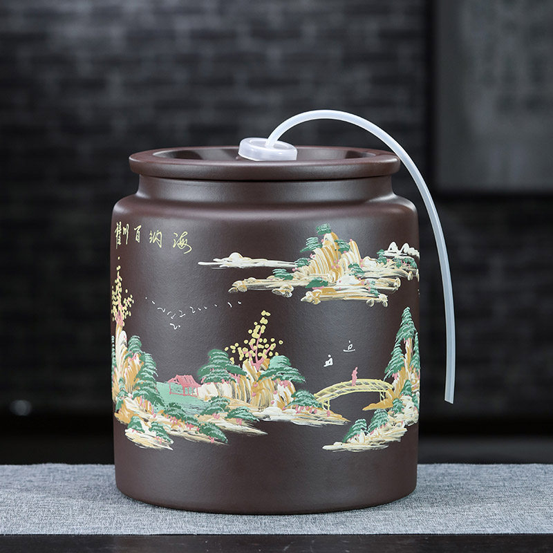 宜兴紫砂水缸储水罐家用陶瓷过泡茶桶大号抽水净水缸小号,淘宝优惠券,粉丝福利购,淘宝优惠卷